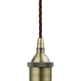 Clay White Lincoln Painted Pendant Light - Antique Brass Lamp Holder & Ceiling Rose - SE Home