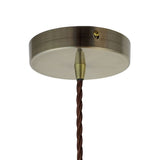 Modern Hand Painted Iron Pendant Lights Slate Grey Chancery Painted Pendant Light - Antique Brass Lamp Holder & Ceiling Rose