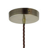 Pale Grey Chancery Painted Pendant Light - Antique Brass Lamp Holder & Ceiling Rose - SE Home