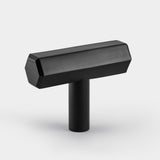 T Bar Hexagonal Brass Cupboard Door Handle - Black - SE Home