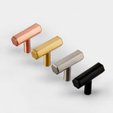 Handles T Bar Hexagonal Brass Cupboard Door Handle - Silver