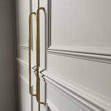 Curved Brass Cupboard Bar Handle - Satin Brass - Hole Centre 448mm - SE Home