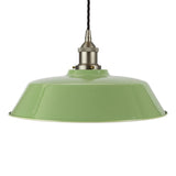 Mint Green Chancery Painted Pendant Light - Brushed Chrome Lamp Holder & Ceiling Rose - SE Home