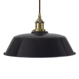 Navy Blue Chancery Painted Pendant Light - Antique Brass Lamp Holder & Ceiling Rose - SE Home