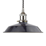 Navy Blue Small Trinity Metal Painted Pendant Light - Nickel Lamp Holder & Ceiling Rose - SE Home