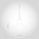 Wardour Industrial Bay Pendant Light Pale Grey - SE Home