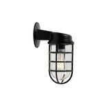 Vintage & Industrial Wall Lights Broadwick Matt Black IP44 Rated Nautical Bathroom Bulkhead Wall Light