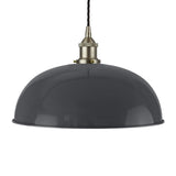 Slate Grey Worcester Painted Pendant Light - Brushed Chrome Lamp Holder & Ceiling Rose - SE Home