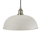 Pale Grey Worcester Painted Pendant Light - Brushed Chrome Lamp Holder & Ceiling Rose - SE Home