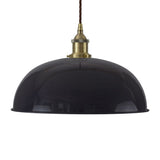Navy Blue Worcester Painted Pendant Light - Antique Brass Lamp Holder & Ceiling Rose - SE Home