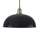 Navy Blue Worcester Painted Pendant Light - Brushed Chrome Lamp Holder & Ceiling Rose - SE Home